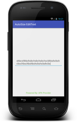 Emulate Android APK AutoSize EditText Emulate Android APK AutoSize EditText