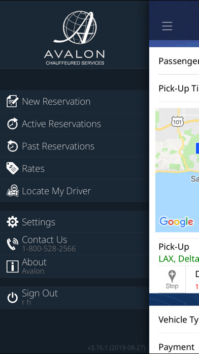 Emulate iPhone app Avalon Transportation using MyAndroid