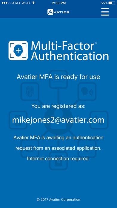 Emulate iPhone app Avatier MFA using MyAndroid