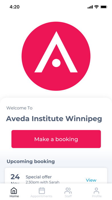 Emulate iPhone app Aveda Institute Winnipeg using MyAndroid Emulate iPhone app Aveda Institute Winnipeg using MyAndroid