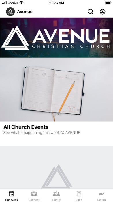 Emulate iPhone app Avenue Christian Church using MyAndroid