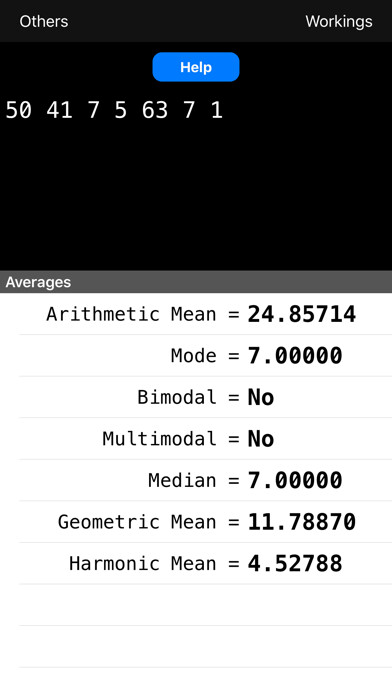 Emulate iPhone app Averages Calculator using MyAndroid