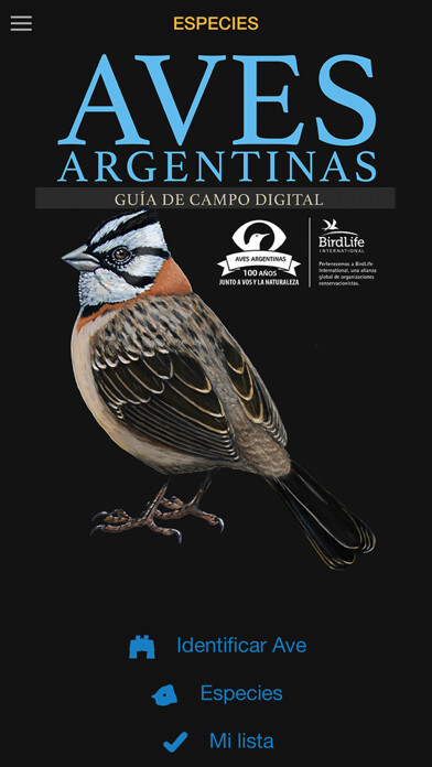 Emulate iPhone app Aves argentinas using MyAndroid
