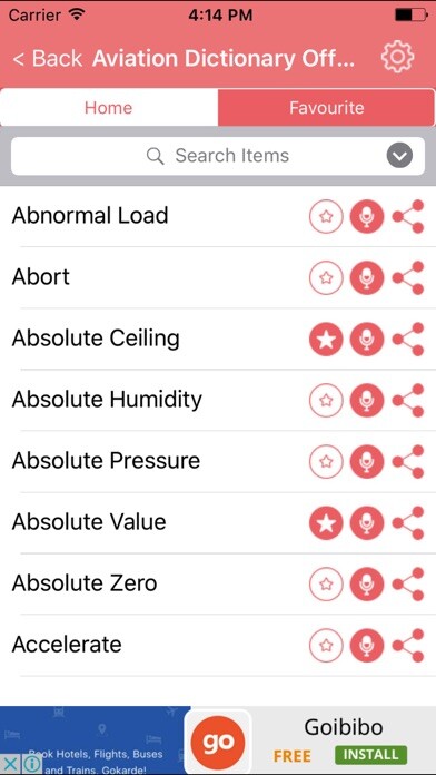 Emulate iPhone app Aviation Dictionary - Definitions Terms using MyAndroid