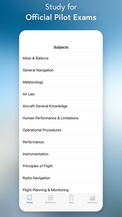 Emulate iPhone app Aviation Pilot Exam - FAA EASA using MyAndroid
