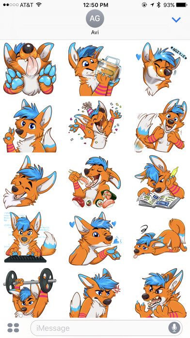Emulate iPhone app Avi Fox Sticker Pack using MyAndroid