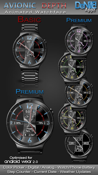 Run android online APK Avionic Depth HD Watch Face from MyAndroid or emulate Avionic Depth HD Watch Face using MyAndroid