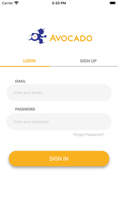 Emulate iPhone app Avocado Restaurant using MyAndroid
