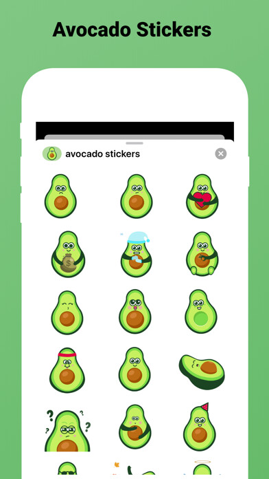 Emulate iPhone app Avocado stickers for iMessage using MyAndroid