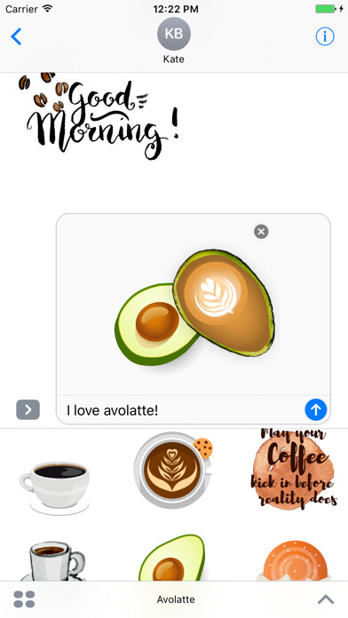 Emulate iPhone app Avolatte - Avocado and Coffee using MyAndroid