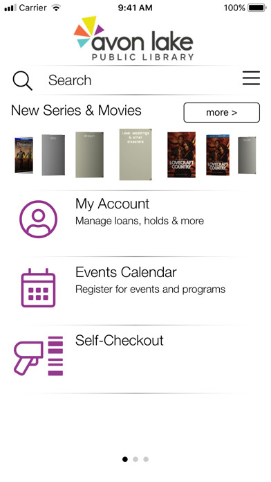 Emulate iPhone app Avon Lake Public Library using MyAndroid