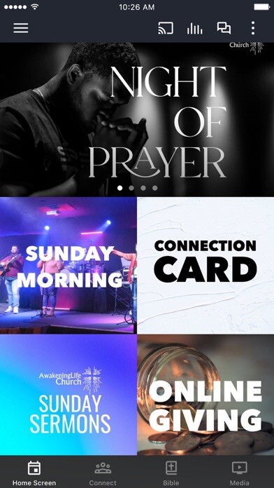 Emulate iPhone app Awakening Life Church using MyAndroid