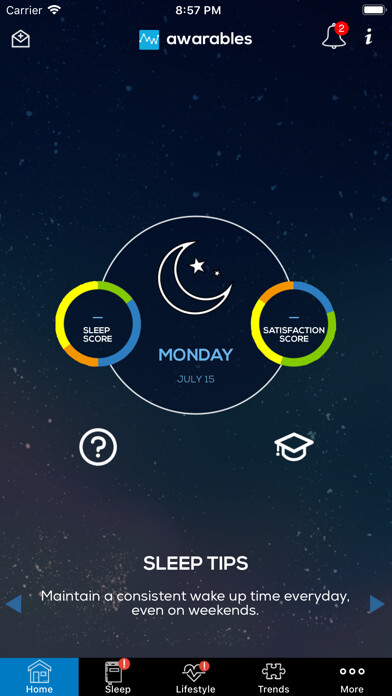 Emulate iPhone app Awarables SleepBetter using MyAndroid