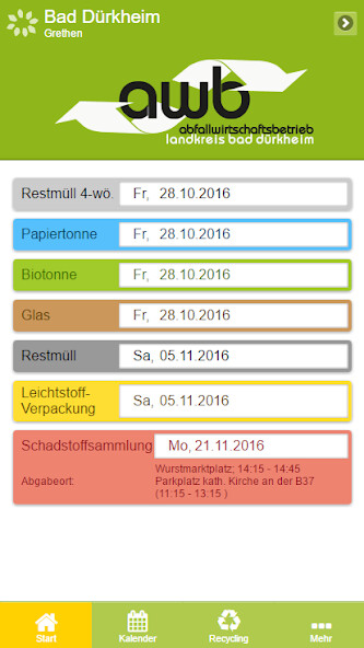 Run android online APK AWB Bad Dürkheim Abfall-App from MyAndroid or emulate AWB Bad Dürkheim Abfall-App using MyAndroid Run android online APK AWB Bad Dürkheim Abfall-App from MyAndroid or emulate AWB Bad Dürkheim Abfall-App using MyAndroid
