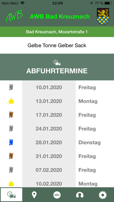 Emulate iPhone app AWB Müll App Bad Kreuznach using MyAndroid Emulate iPhone app AWB Müll App Bad Kreuznach using MyAndroid