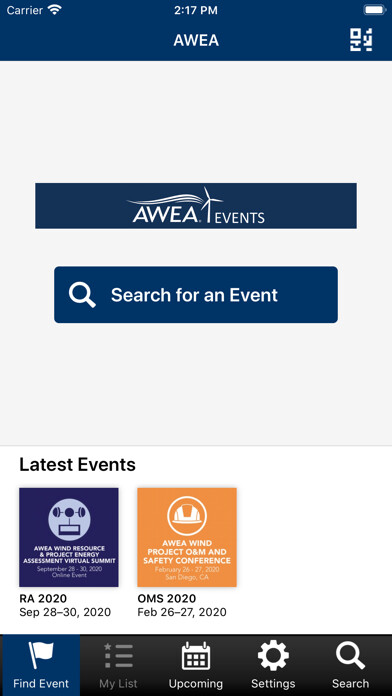 Emulate iPhone app AWEA Events using MyAndroid
