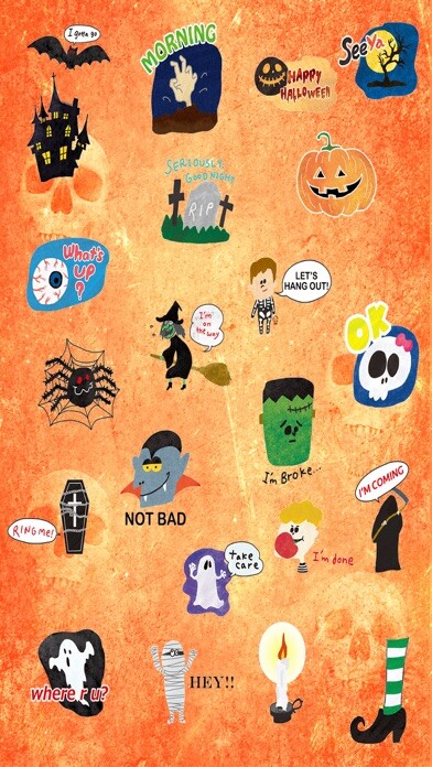 Emulate iPhone app Awesome Halloween Stickers 2 using MyAndroid