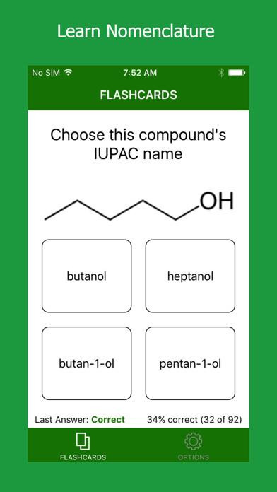 Emulate iPhone app Awesome Organic Chemistry Flashcards using MyAndroid