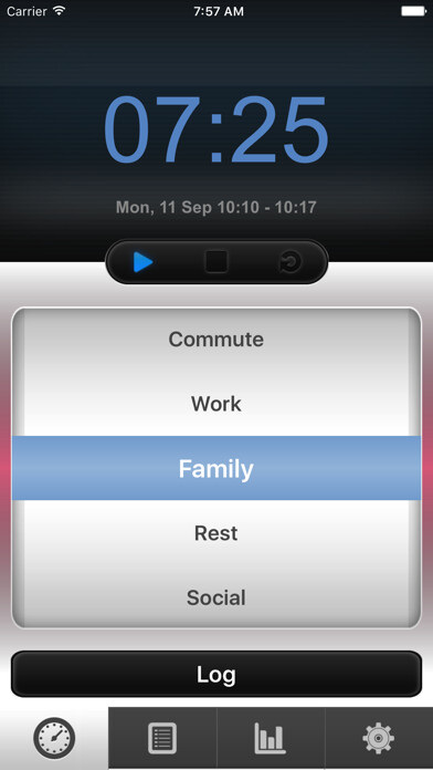 Emulate iPhone app Awesome Time Logger using MyAndroid