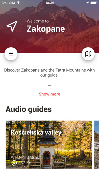 Emulate iPhone app Awesome Zakopane using MyAndroid