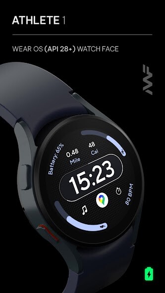 Run android online APK Awf Athlete 1 - watch face from MyAndroid or emulate Awf Athlete 1 - watch face using MyAndroid