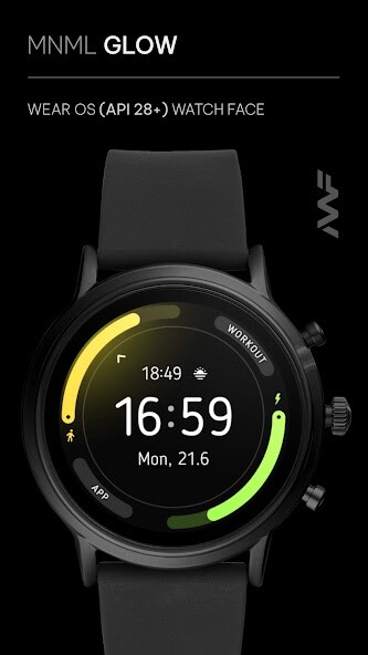 Run android online APK Awf Mnml Glow - watch face from MyAndroid or emulate Awf Mnml Glow - watch face using MyAndroid