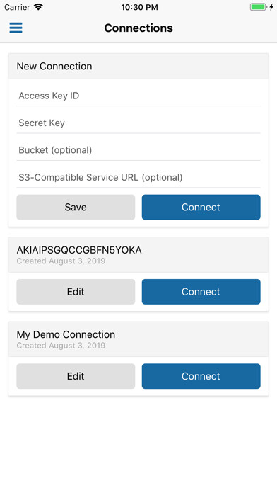 Emulate iPhone app AWS S3 Manager using MyAndroid Emulate iPhone app AWS S3 Manager using MyAndroid