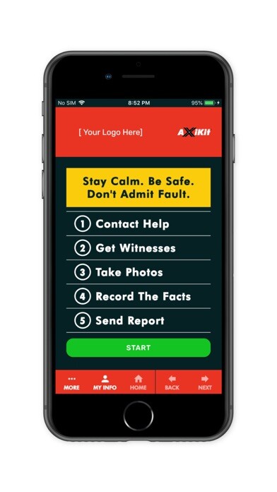 Emulate iPhone app AxiKit Accident Report Kit using MyAndroid
