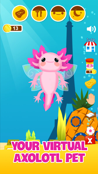 Run android online APK Axolotl Virtual Pet cute game from MyAndroid or emulate Axolotl Virtual Pet cute game using MyAndroid