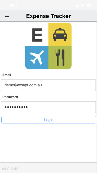 Emulate iPhone app Axsapt Expense Tracker using MyAndroid