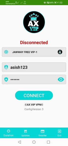 Run android online APK AX VIP VPN from MyAndroid or emulate AX VIP VPN using MyAndroid