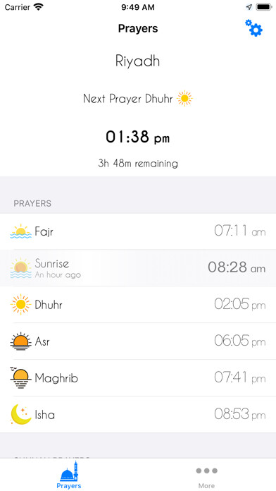 Emulate iPhone app Azan - Muslim Prayer Times using MyAndroid