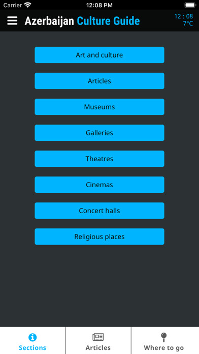 Emulate iPhone app Azerbaijan Culture Guide using MyAndroid