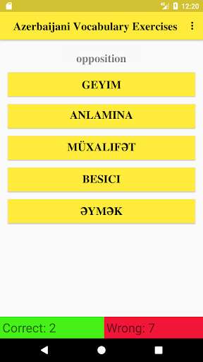 Run android online APK Azerbaijani Vocabulary from MyAndroid or emulate Azerbaijani Vocabulary using MyAndroid