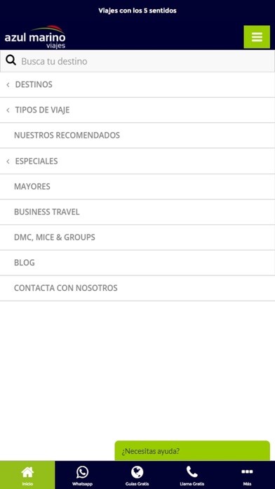 Emulate iPhone app Azul Marino Viajes using MyAndroid