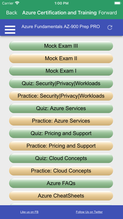 Emulate iPhone app Azure Fundamentals AZ900 PRO using MyAndroid
