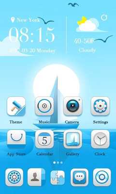 Emulate Android APK Azure Go Launcher Theme