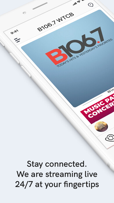 Emulate iPhone app B106.7 WTCB using MyAndroid