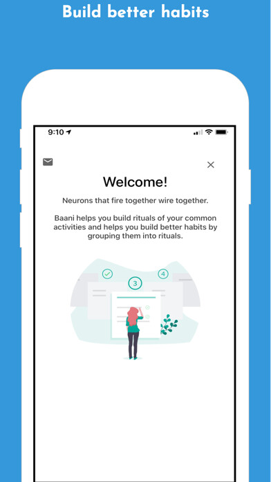 Emulate iPhone app Baani- Build better habits using MyAndroid