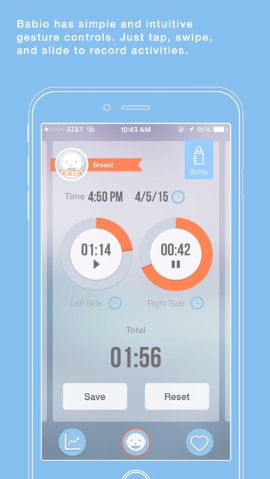 Emulate iPhone app Babio - Baby Activity Tracker & Reminder, Simplified using MyAndroid Emulate iPhone app Babio - Baby Activity Tracker & Reminder, Simplified using MyAndroid