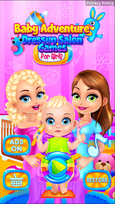 Emulate iPhone app Baby Adventure - Dressup Salon Games for Girls using MyAndroid
