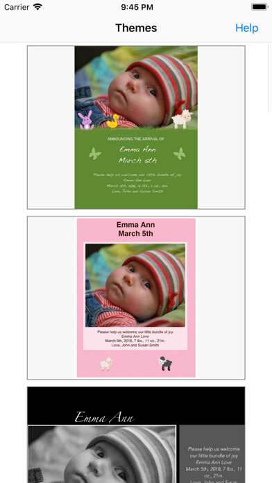 Emulate iPhone app Baby Arrival Cards using MyAndroid Emulate iPhone app Baby Arrival Cards using MyAndroid