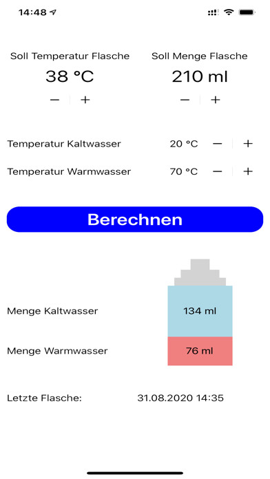Emulate iPhone app BabyBottleMixer using MyAndroid