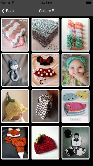 Emulate iPhone app Baby Crochet Patterns using MyAndroid