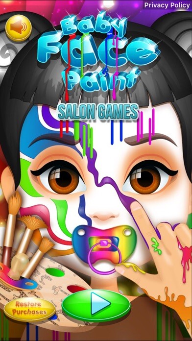 Emulate iPhone app Baby Face Paint Salon Games using MyAndroid