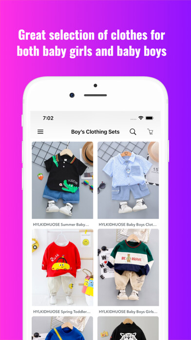 Emulate iPhone app Baby Fashion Stores Online using MyAndroid