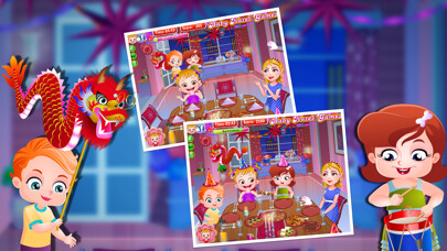 Emulate iPhone app Baby Hazel Newyear Party using MyAndroid