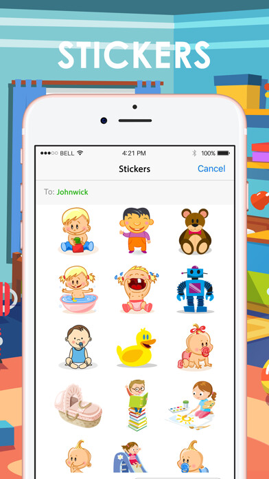 Emulate iPhone app Baby Kids Emoji & Stickers for iMessage ChatStick using MyAndroid Emulate iPhone app Baby Kids Emoji & Stickers for iMessage ChatStick using MyAndroid