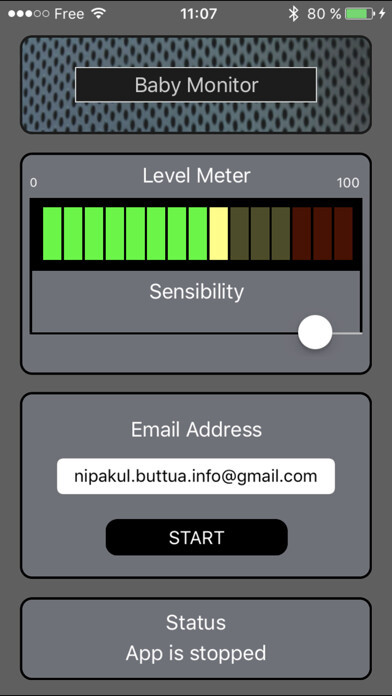 Emulate iPhone app Baby Monitor Alert by Email - Lite using MyAndroid