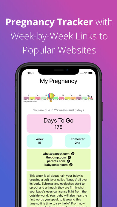 Emulate iPhone app BabyMoods Full Term Countdown using MyAndroid